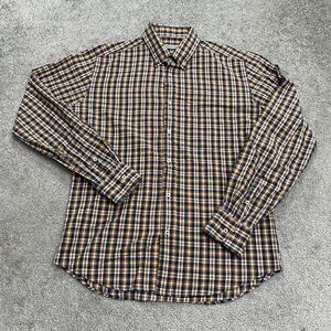 Brooklyn Tailors Button Down Shirt Mens Medium Multi Plaid Long Sleeve Cotton